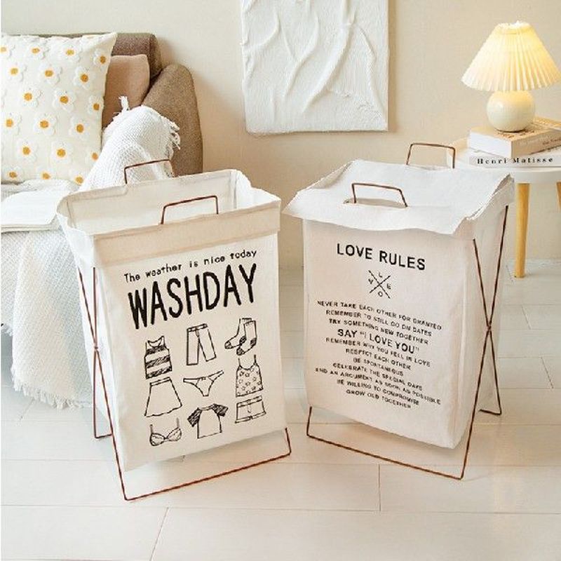 Ins Wind Laundry Baskets Folding Home Light Luxury Storage