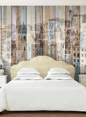 CJSIR Custom Nordic rban Architecture Wood Wallpaper for Wal