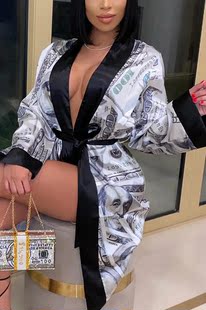 Prin Robes Fashion Women Ladies New Trendy Silk Satin Dollar
