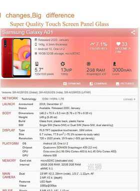 10Pcs/lot For Samsung Galaxy A01 2019 Touch Screen Digitizer