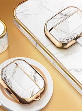 Gviewin For Airpods Pro Case 360 Degree Protective Marble