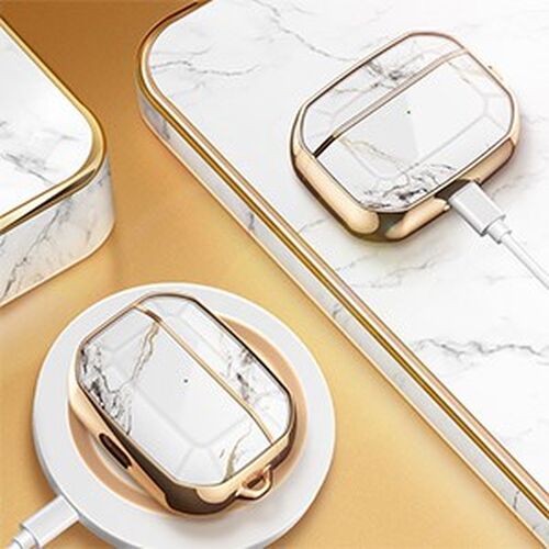 Gviewin For Airpods Pro Case 360 Degree Protective Marble