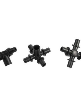 100 Pcs Garden Irrigation Hose Splitters Black 6mm Four Way