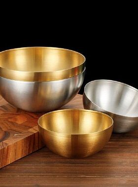 Large Capacity Stainless Salad Bowls Korean Soup Rice