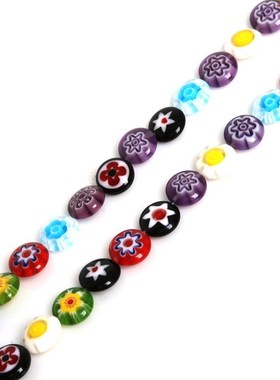 2016 New Multi Colors Stripe Millefiori Lampwork Glass Beads