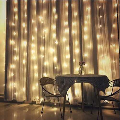 3X3/6X3M LED Curtain String Light Icicle Lights Christmas Fa