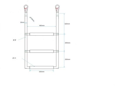 Inflatable Boat Rib 3 Step Boarding Ladder Wakeboard Yacht E