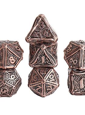 7Pcs Mini Heavy Duty Metal Dice Set Solid Polyhedral RPG