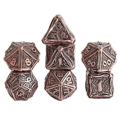 7Pcs Mini Heavy Duty Metal Dice Set Solid Polyhedral RPG