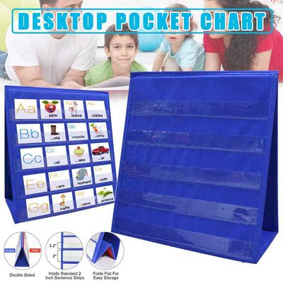 Kids Children Home Education 2 Sided Desktop Pocket Chart w
