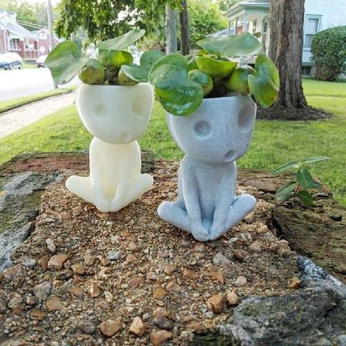 Flower Pot Character Human Face Vase Resin Succulent Plant