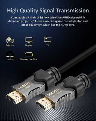 2020 Best 8K 48Gbps 2.1 HDMI Cables 4K HDMI 2.1 Cable eARC C