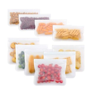 10pcs Silicone Food Bag Reusable Ziplock Sandwich Bag Zero W