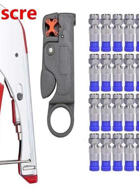 Coxil Cble Mnul Crimping Tool Set Kit For F Connector R