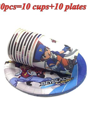 Beyblade Party Tableware Sets Paper Cups Plate Cartoon Happ
