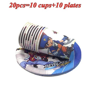 Beyblade Party Tableware Sets Paper Cups Plate Cartoon Happ
