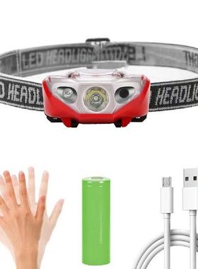 XPE Lampu Kepala LED 3 Mode Lampu Depan Induksi Gelombang