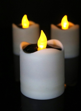 1pc Solar Powered LED Candle Light Yellow Flicker Tea Lamp