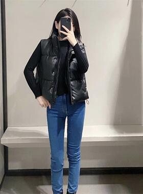 TRAF Women 2021 Fashion Leather Cotton Pocket Padded Waistco