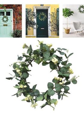 Eucalyptus Wreath White Berries Artificial Leaves