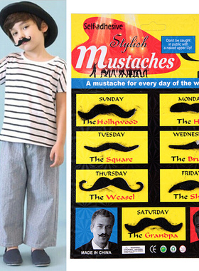 12PCS Funny Fake Mustache lot Halloween Cosplay party