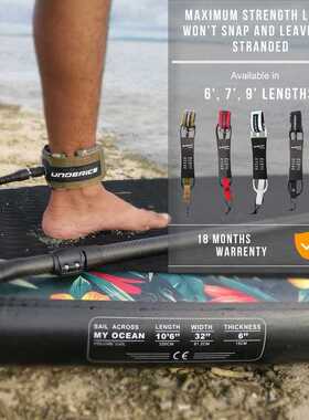 6/7/8/9ft 6/7mm Straight Surfboard Leash Super Strong Webbin