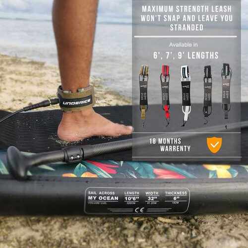 6/7/8/9ft 6/7mm Straight Surfboard Leash Super Strong Webbin