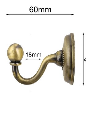 1 pair Retro Glass Curtain Holdback Wall Tie Back Hook Hange