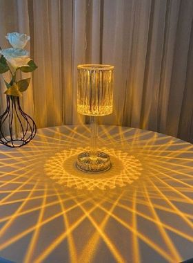 Crystal Table Lamp Rechargeable Desktop Light for Home