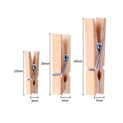 50Pcs Log Color Wood Clothes Pegs Mini Home Storage Clothe