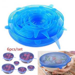 Kitchen Accessories 6pcs Reusable Silicon Stretch Lids niver