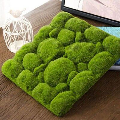 Stone Shape Moss Grass Mat Indoor Green Artificial Lawns