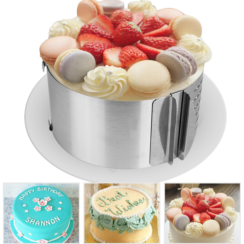 1Pc Adjustable Baking Dishes 3D Round Cake Molds Stainless