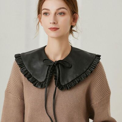 Big Lapel Fake Collar Shawl Women Vintage Detachable Shirt C