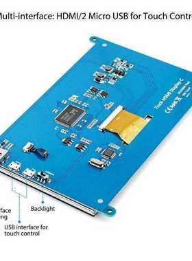 1024x600 Portable 7 Inch Touch HDMI Display Touch Screen Pan