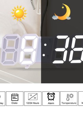 Anpro 3D Large LED Digital Wall Clock Date Time Celsius Nigh