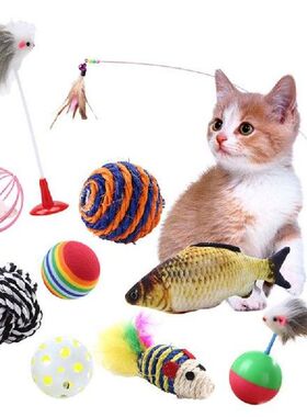 10Pcs Cat Toy Set Variety Pack Training Cat Interactive