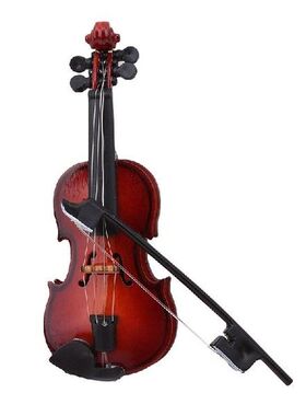 Mini Violin Dollhouse Miniature Musical Instrument Wooden