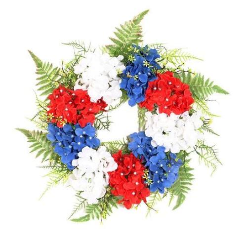 17.7Inch Memorial Wreath 4th of July Independence Day Red
