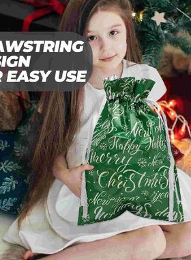 8pcs Christmas Drawstring Gift Bags Candy Bags Pouches
