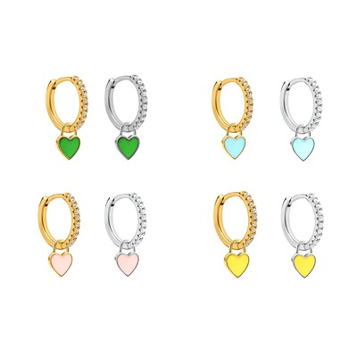 Aide Plating Silver Huggie Hoop Earrings for Women Geometric