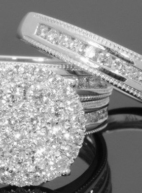 2 Carats Diamond Ring Female 18k Gold Wedding Anillos Bague