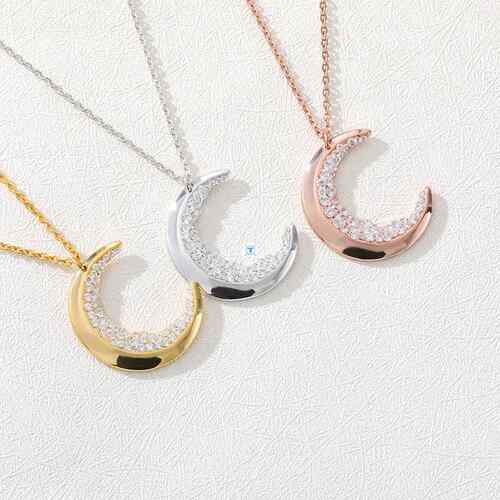 Crescent Moon Necklace Crystal Necklace Bohemia Jewelry