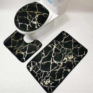 New Flannel Carpet Bathroom Toilet 3 Set Stripe Printing Ant