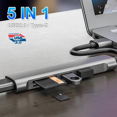 Usb Hub Type C 5-in-1 Micro-SD/TF Card Reader Portable