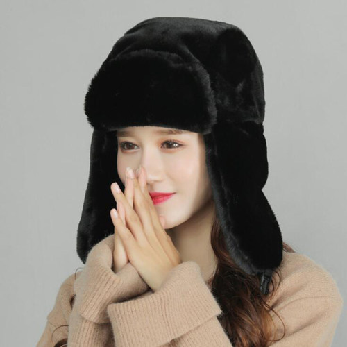 Unisex Winter Warm Earflap Trapper Russian Hat Thicken Linin