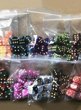 10pcs/set Round Corner Pearl Gem Dice 6 Sided 16mm Dice Play