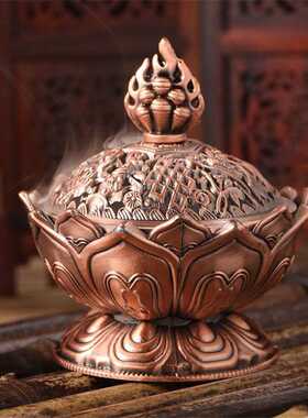 Lotus Incense Burner Zinc Alloy Jinta Incense Eight Treasure