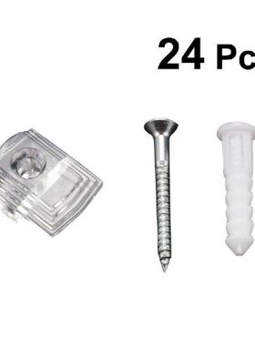 24pcs Clips for Wall Clear Mirror Holder Clip Screw and Anch