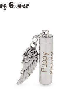 Personalized Name Pet Ashes Bottle Necklace Cylindrical